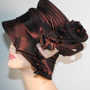 CHURCH HAT LOT (6) NWT GRAY, NWT BLACK, NWT PINK, preowned YELLOW, RED, BROWN